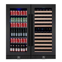 KingsBottle 56" Upright Wine And Beverage Fridge Center Cabinet Freestanding