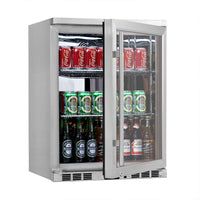 KingsBottle 24 Inch Under Counter Beer Cooler Drinks Stainless Steel