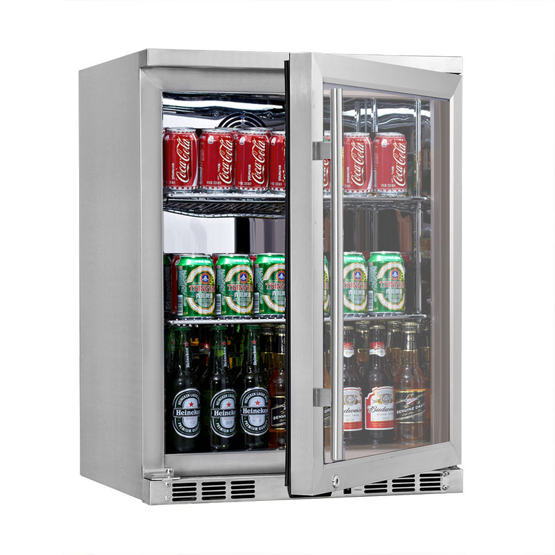 KingsBottle 24 Inch Under Counter Beer Cooler Drinks Stainless Steel