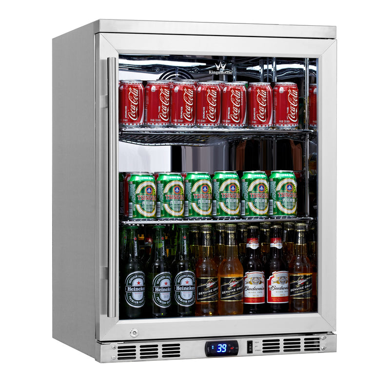 KingsBottle 24 Inch Under Counter Beer Cooler Drinks Stainless Steel