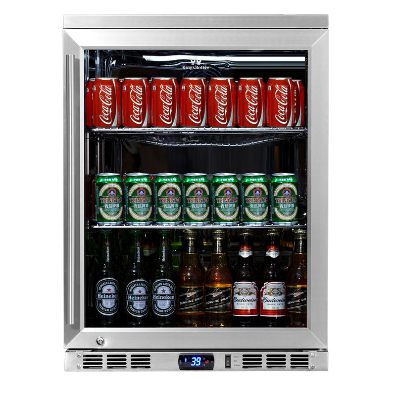 KingsBottle 24 Inch Under Counter Beer Cooler Drinks Stainless Steel