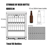 KingsBottle 24 Inch Under Counter Beer Cooler Drinks Stainless Steel