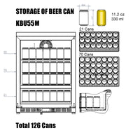 KingsBottle 24 Inch Under Counter Beer Cooler Drinks Stainless Steel